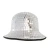 Berets disco piłka kowbojek hat western luster cekin fedora glitter imprezowy akcesorium Bling Dance Cap for Night Out Silver
