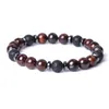 Färgglada Tiger Eye Stone Armband Parfym Lava Natural Stone Pärlade Elastiska armband för män Kvinnliga smycken