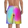 Shorts masculinos masculinos board trippy hippie bonito havaí troncos de natação luz verde e rosa esportes surf na moda plus size calças curtas