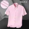 Summer Mens Silk Shirt Short Sleeve Smooth Slim Wrinkle Resistant Business Casual Mens Wear medelålders och ung herrskjorta