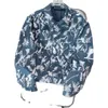 Autunno nuove giacche da uomo stampate fiori giacca di jeans blu giacca stile coppia top casual da esterno cardigan vestiti giacche di jeans lavati con lettera graffiti