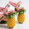 Nuevos y dulces zapatos de piña para mujer con plataforma de agua de fondo grueso, tela estampada, tacones súper altos personalizados y sandalias de gran tamaño para prendas de vestir de mujer