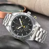 Montre haut de gamme en acier inoxydable pour hommes, montre chronographe à 6 broches, une montre d'affaires décontractée conçue avec un grand cadran de 41 mm