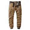 Pantalons pour hommes Pantalons militaires Casual Coton Couleur unie Cargo Hommes Outdoor Trekking Voyage Multi-poches Travail