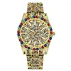 Relógios de pulso relógio de luxo sss fornecimento homens moda liga banda hip hop diamante grande marca data dourada quartzo relógio de pulso Montres de Marque Luxe