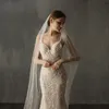 Véu de casamento longo 3m * 1.5m, véu de casamento com pérolas, véu brial bege, branco, marfim, frete grátis 2024