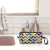 Sacs à cosmétiques personnalisés multicolores motif zigzag trousse de toilette bohème géométrique maquillage organisateur dame beauté stockage Dopp kit étui