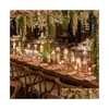 Ljusstakar glashållare te ljus uppsättning av 3 höga tealight för bord mittpunkt tydligt ljusstakar droppleverans hem trädgård dhy3z