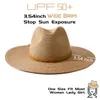 Chapéus de borda larga Luxyonuo Womens Sun Hat com Wind Lanyard Sunmmer Beach Palha UPF 50 para viagens Outerdoor Caps 2024 Primavera