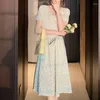 Бальные платья Лето 2024 Элегантная мода для женщин Шифон с цветочным принтом во французском стиле Милая талия с застежкой из бисера с v-образным вырезом Желтый 1727