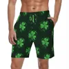 Mäns shorts baddräkter St Patricks Day Four Leaf Clover Gym Summer Ctue Casual Beach Men Surfing Bekväm simningstammar