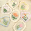 Cadeaupapier 10st Liefde Bloemen Patches Kant Stof Borduren Schattige Mini Holle Mesh Hoofddeksels DIY Kleding Naaibenodigdheden Plakboekstickers