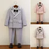 Childrens Handsome Piano Playing Suit Spring Boys School Uniform Fashion Plaid Birthday Party Suit 240304