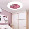 Ventilateur de plafond à profil bas, minimaliste, avec télécommande, pales invisibles, rétractable et silencieux, 52cm