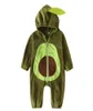 Baby Avocado Hooded Rompers Winter Warm Flannel Climbing Suit Outerwear newborn Jumpsuit Toddlers Bodysuit for Kids Clothings M9582480757