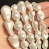 Perles d'imitation blanches, perles d'espacement irrégulières et amples pour la fabrication de bijoux, accessoires de bracelet à bricoler soi-même, 10x15mm, 12x15mm, 15x20mm, 240315