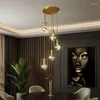 Pendant Lamps Nordic Copper Luxury Crystal Chandelier Bedroom 5W Bedside Dining Hall Aisle Staircase Villa Art Bar Decor LED Lighting
