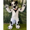 2024 vuxen storlek fursuit lång päls husky hund räv maskot kostym karneval party scen prestanda fancy klänning för män kvinnor halloween kostym