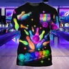 Homens camisetas Mens T-shirt Fun Bowling Padrão Ts 3D Impresso Unisex Verão Tripulação Pescoço Casual Curto Slved Tops Grande Tamanho Mens Esportes Ts Y240315