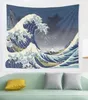 Tapisseries grande vague Kanagawa nuit tapisserie Hippie tenture murale tissu café chambre Mandala tissu Boho3556241