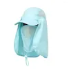 Berets Jungle Bucket Cap Angeln UV-Schutz Big Brim Travel Visor Hat Fisherman Sun Protcet Face Neck Cover