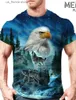 T-shirts pour hommes T-shirt imprimé 3D Eagle Hommes et femmes Mode Casual Personnalité drôle T-shirt imprimé animal Top Strtwear Tops amples Ts Y240321