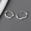 Boucles d'oreilles créoles en argent Sterling 925, pour femmes et filles, bijoux tendance, tissage Simple, accessoires de fête quotidiens, cadeaux