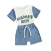 Set di abbigliamento Bambino Neonato Abiti estivi Ricamo T-shirt a maniche corte Top Pantaloncini Set carino