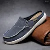 Pantofole Casual Slip On Scarpe da uomo Outdoor Walking Comodo Canvas Tendenza coreana Baotou Half Drag Slides Zapatillas Hombre