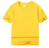 T-shirt d'été à manches courtes pour enfants, couleur unie, en coton, pour garçons et filles, 2-12T, hauts en coton, vêtements d'extérieur pour tout-petits à l'école