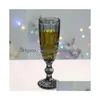 Wine Glasses Wedding Party Anniversary Christmas Birthday 5Oz Vintage Pattern Embossed Champagne Glass 150Ml Premium Drop Delivery H Dhhmd