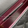12A Mirror Quality Designer Rectangle Classic Flap Bag 20cm Mini Womens Real Leather Quiltade väskor Lyxiga handväskor Caviar Lambskin Purse Black Shoulder Chain Box Bag Bag