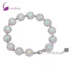 Glam Luxe Mysterious 925 Sterling Silver Overlay CZ Braccialetti con opale di fuoco bianco per ragazze adolescenti 22 cm 8 85 pollici B461267c