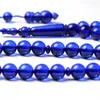 Strand Blue Tasbih Islam Rosary muzułmanin eid darem 33 Koraliki modlitewne Misbaha Saudyjska biżuteria modowa 10 mm okrągła tesbih sibha