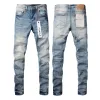 Jeans violet jeans mens jeans de haute qualité jeans concepteur jeans jeans noir jeans slim fit jeans jeans gardiens jeans skinny tenue de perceuse usa drip hiphop concepteur jeans violet 434