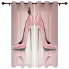 Cortinas de luxo moderna janela salto alto rosa moda quarto sala estar jantar translúcido belas cortinas
