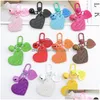 Party Favor Engraved Heart Pendant KeyChain Alloy Bell Key Chain Creative Pu Leather Rackpack Pendants T9I002552 Drop Delivery Home DHACP