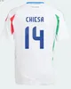 2024 Soccer Jerseys 125 -årsjubileum 24 25 Spelarversion Fans Italia Totti Chiesa Football Shirts 2025 Raspadori Ricci Lorenzo Men Set Kids Kit Italys Uniform Kits