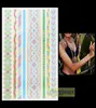 Whole1PC Flash Gold Silver Metallic Waterproof Tattoo Women Henna VT342 Water Blue Green Bracelet Wrist Temporary Tattoo 8124056