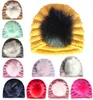 Bébé filles balle tricoté chapeaux 11 modèles hiver couleur bonbon élastique indien chapeau tricot garçons enfants chapeaux mode chaud tricoté chapeaux 049922958