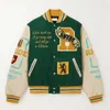 OEM-fabrikant Hoge kwaliteit borduurwerk Heren College lederen mouwen Aangepaste honkbal Letterman Varsity Jacket 85