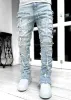 Masowe dżinsy męskie dżinsy Y2K Patchwork Creative Tassels Dekoracja Proste dżinsowe spodnie dla mężczyzn Hip Hop Jean Spodnie