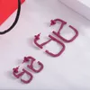 Boucles d'oreilles en cristal de luxe lettre V Stud marque classique créateur de mode femmes Rose rouge noir strass fête de mariage diamant bijoux cadeau de saint valentin