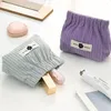 Opbergzakken Creatieve eenvoudige Japanse stijl corduroy elastische haarband doos draagbare cosmetische handtas multifunctioneel