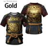 Men's T-Shirts Cool 3D Printed Samurai Armor T Shirt Mens Medieval Armor Style Funny Strtwear Tops Male Apparel Vintage Quality Ts Tshirt Y240321