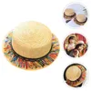 Berets Beach Straw Hat Hats استخدام الصيف استخدام عريضة لأشعة الشمس المنسوجة في الهواء الطلق Miss Wide Brim