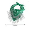 Foulards Délicat Turban Foulard Argent Bandana À Franges Pour Thème