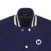 Letterman marineblauwe kleur wollen leer streetwear jas honkbal varsity lettermen jas 16