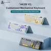 Ajazz ak35i v2 max rgb teclado mecânico de jogos tri-mode 104 teclas bluetooth 2.4ghz teclado gamer sem fio para laptop 240304