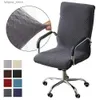 Capas de cadeira Stretch Capa de poltrona de computador Capa elástica de jacquard para cadeira de escritório Anti-sujeira Rotativa Stretch Office Desk Seat Chair Cover L240315